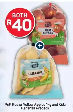 Pick n Pay PnP Red or Yellow Apples 1kg and Kids Bananas Prepack offer
