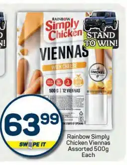 Pick n Pay Rainbow Simply Chicken Viennas Assorted 500g Each offer