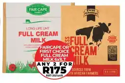 1UP Faircape or first choice full cream milk offer