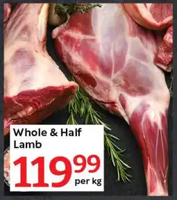 Oxford Freshmarket Whole & Half Lamb offer