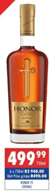 Ultra Liquors Honor vs cognac offer