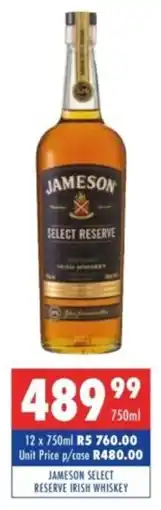 Ultra Liquors Jameson select reserve irish whiskey offer