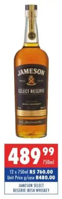 Ultra Liquors Jameson select reserve irish whiskey offer