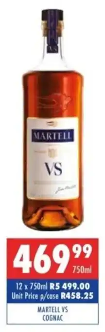 Ultra Liquors Martell vs cognac offer