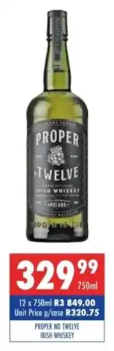 Ultra Liquors Proper no twelve irish whiskey offer