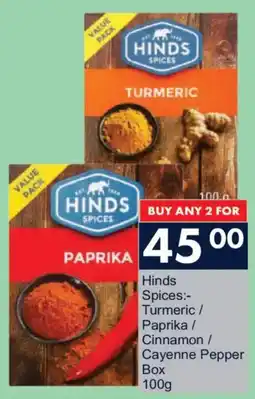 President Hyper Hinds Spices Turmeric/ Paprika/ Cinnamon/ Cayenne Pepper Box offer