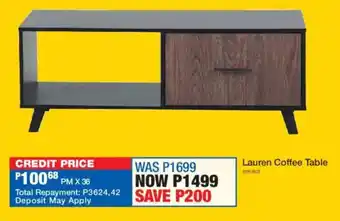 OK Furniture Lauren Coffee Table offer