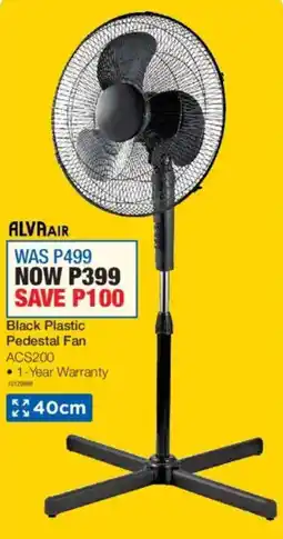 OK Furniture Alva Air Black Plastic Pedestal Fan offer