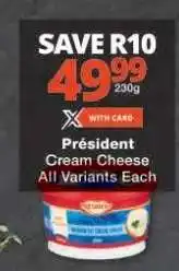 Checkers PRESIDENT Cream Cheese offer