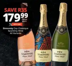 Checkers Simonsig Cap Classique Sparkling Wine offer