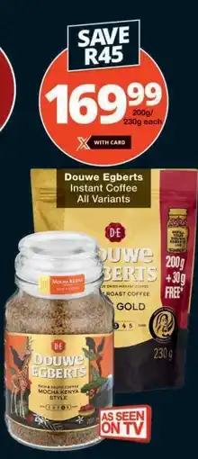 Checkers Douwe Egberts Instant Coffee offer