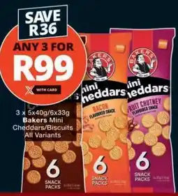 Checkers BAKERS MINI CHEDDARS/BISCUITS offer