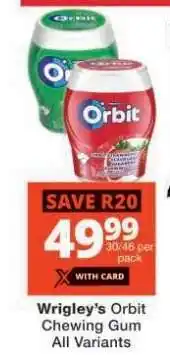 Checkers WRIGLEY'S ORBIT CHEWING GUM offer