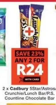 Checkers Cadbury Chocolate Bars offer