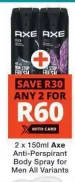 Checkers Axe Anti-Perspirant Body Spray offer