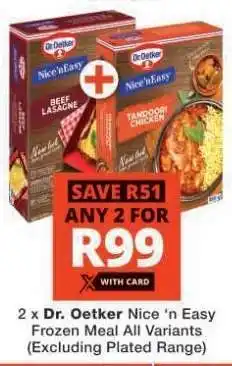 Checkers Dr. Oetker Nice 'n Easy Frozen Meal offer