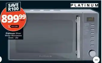 Checkers PLATINUM Silver Mirror Microwave Oven 20L offer