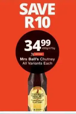 Checkers MRS BALL'S CHUTNEY offer