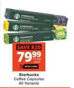 Checkers Starbucks Coffee Capsules offer