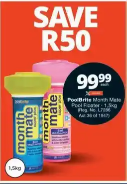 Checkers PoolBrite Month Mate Pool Floater - 1,5kg offer