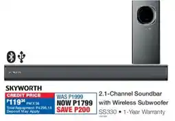 OK Furniture Skyworth 2.1-Channel Soundbar with Wireless Subwoofer offer