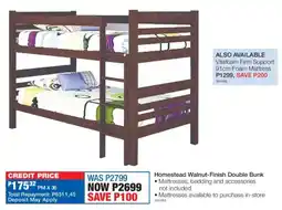 OK Furniture Homestead Walnut-Finish Double Bunk offer
