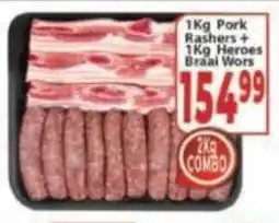 Supa Store Pork Rashers+ Heroes Braai Wors offer