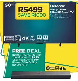 House & Home Hisense 50" Ultra HD Smart TV offer