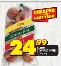 Shoprite SEASON STANDARD APPLES 1,5kg bag offer