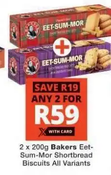 Checkers Bakers Eet-Sum-Mor Shortbread Biscuits offer