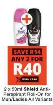 Checkers Shield Anti-Perspirant Roll On offer