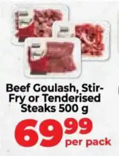 Food Lover's Market Beef Goulash, Stir-Fry or Tenderised Steaks offer