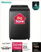 Bradlows Hisense 18Kg Black Top Loader WT3I1823UB 10302446 offer