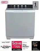 Bradlows Defy 15Kg Metallic Twin Tub DTT151 10120032 offer