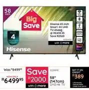 Bradlows Hisense 58 (147cm) UHD 4K TV 10299191 offer