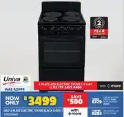 Russells Univa 58L 4 Plate Electric Stove Black U405-1 10020441 offer