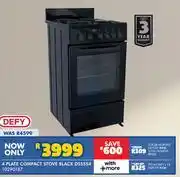 Russells Defy 4 Plate Compact Stove Black DSS554 10290187 offer