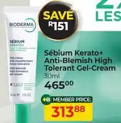 Dis-Chem Bioderma Sebium Kerato+ Anti Blemish High Tolerant Gel Cream-30ml offer