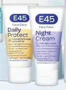 Dis-Chem E45 Daily Protect Face Moisturiser SPF30 Or Night Cream 50ml offer