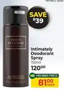 Dis-Chem David Beckham Intimately Deodorant Spray-150ml offer