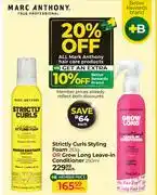 Dis-Chem Marc Anthony Strictly Curls Styling Foam 283g Or Grow Long Leave In Conditioner 250ml offer
