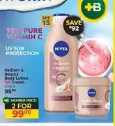 Dis-Chem Nivea Radiant & Beauty Body Lotion Or Cream-For 2 x 400ml offer