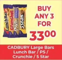 M.A Powertrade Cadbury Large Bars Lunch Bar/ PS/ Crunchie/ 5 Star offer