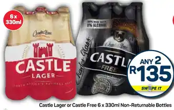 Pick n Pay Castle Lager or Castle Free Non-Returnable Bottles offer