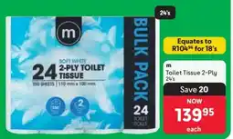Makro m Toilet Tissue 2-Ply 24's offer