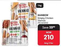 Makro Rainbow Simply Chicken Viennas offer