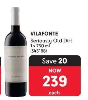 Makro VILAFONTE Seriously Old Dirt offer