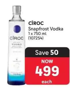 Makro CÎROC Snapfrost Vodka offer