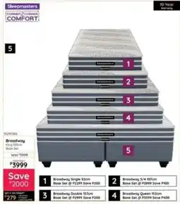 Bradlows Sleepmasters Broadway King 165cm Base Set offer