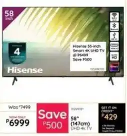 Bradlows Hisense 58" UHD 4K TV offer